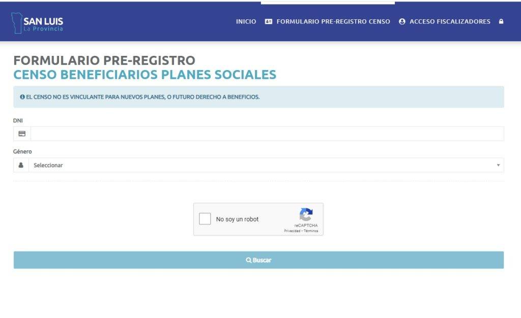 Beneficiarios de planes sociales ya pueden completar el formulario online para el censo