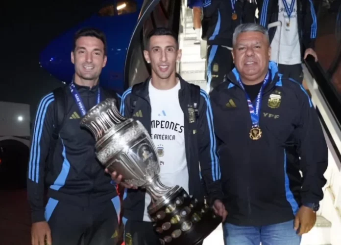 Con Di María a la cabeza, llegaron los bicampeones de América