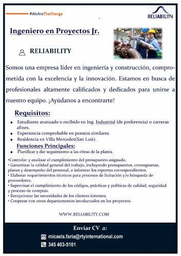 Villa Mercedes: importante oportunidad laboral en el sector de la industria