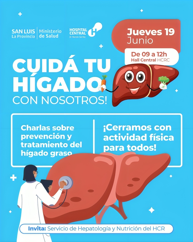 El Hospital Ramón Carrillo realizará una jornada sobre hígado graso