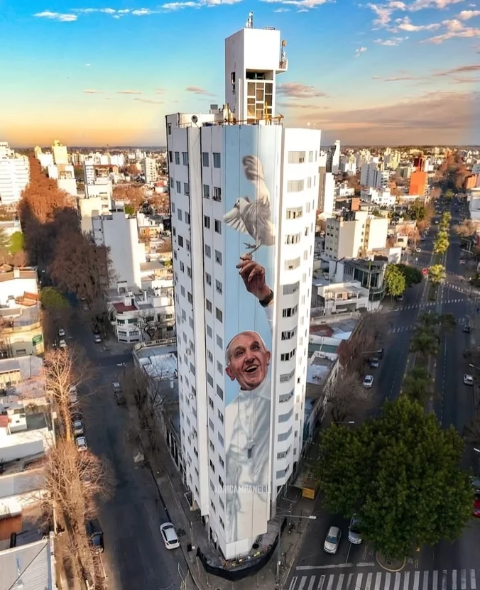 El mural más alto del mundo al Papa ya se puede visitar